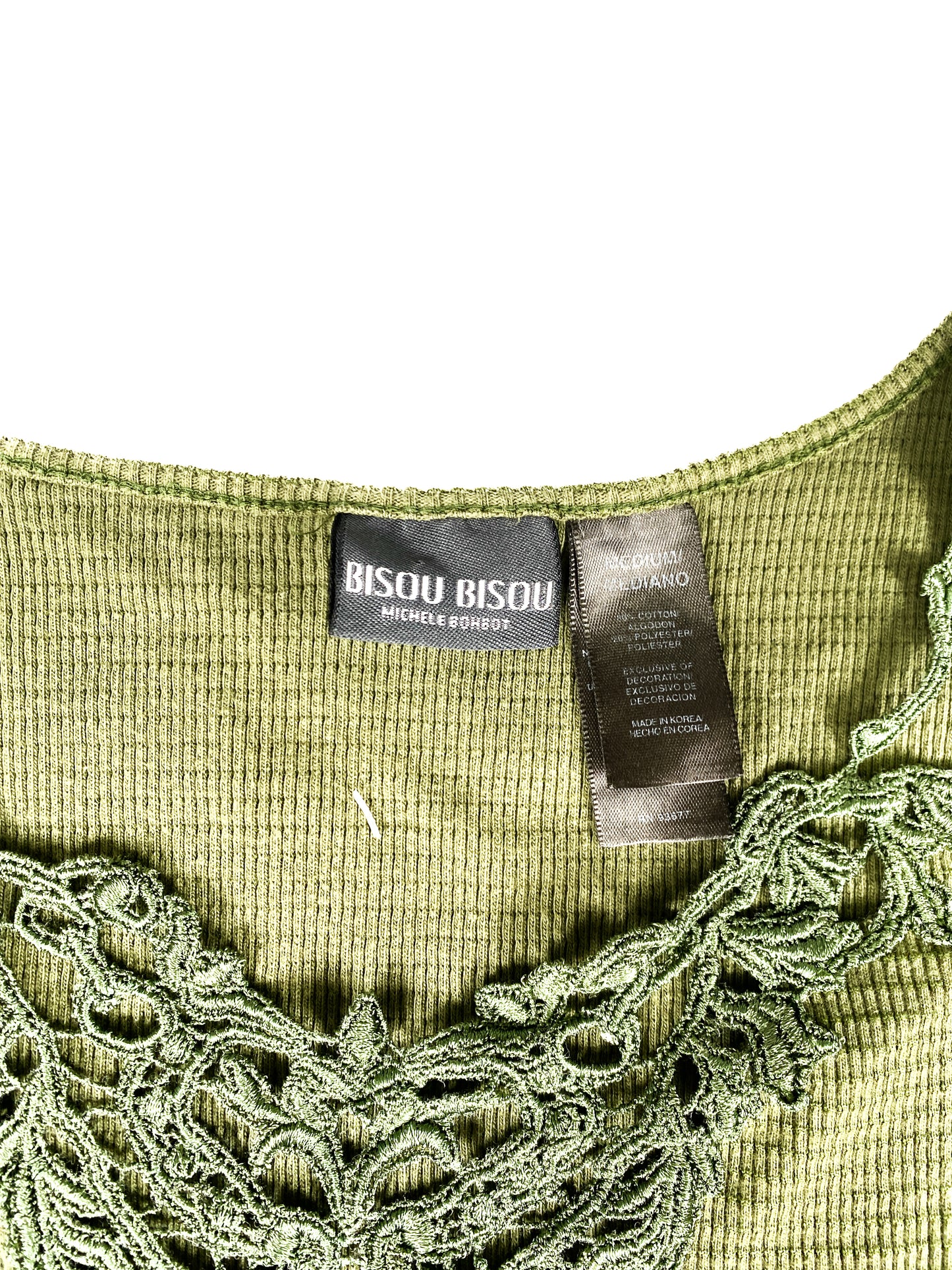 Army Green Lace Tank Top