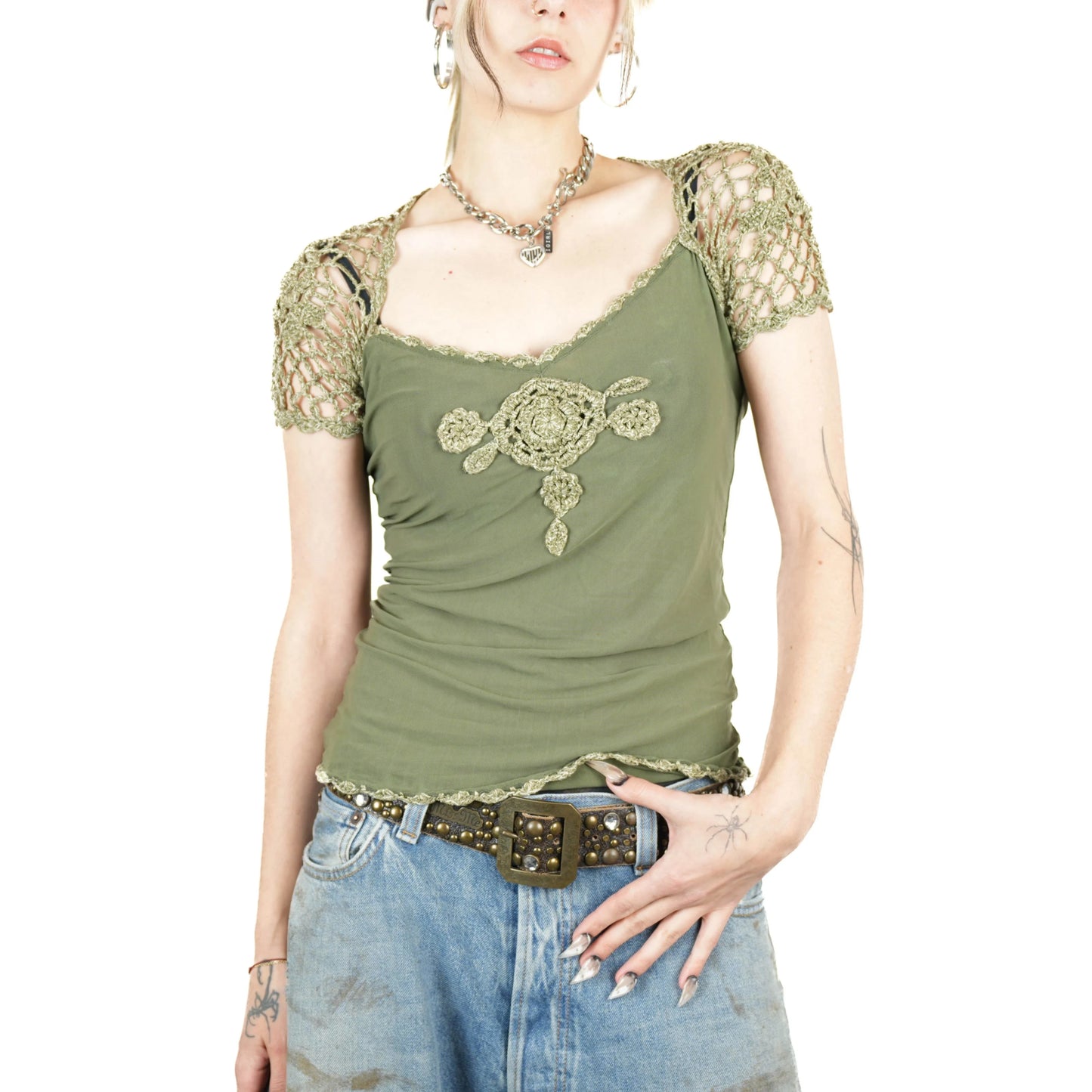 1990s Crochet Mesh Top