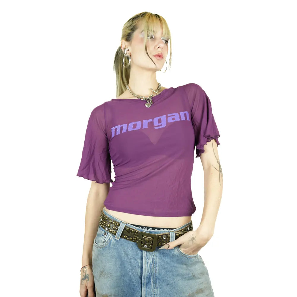 1990s Mesh Purple "Morgan" De Toi Top