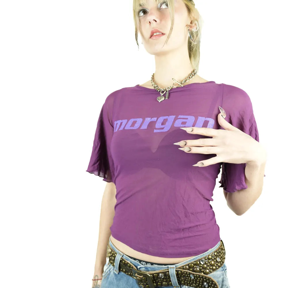 1990s Mesh Purple "Morgan" De Toi Top