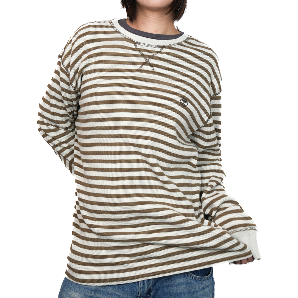 Striped Brown Vintage Timberland Long-Sleeves
