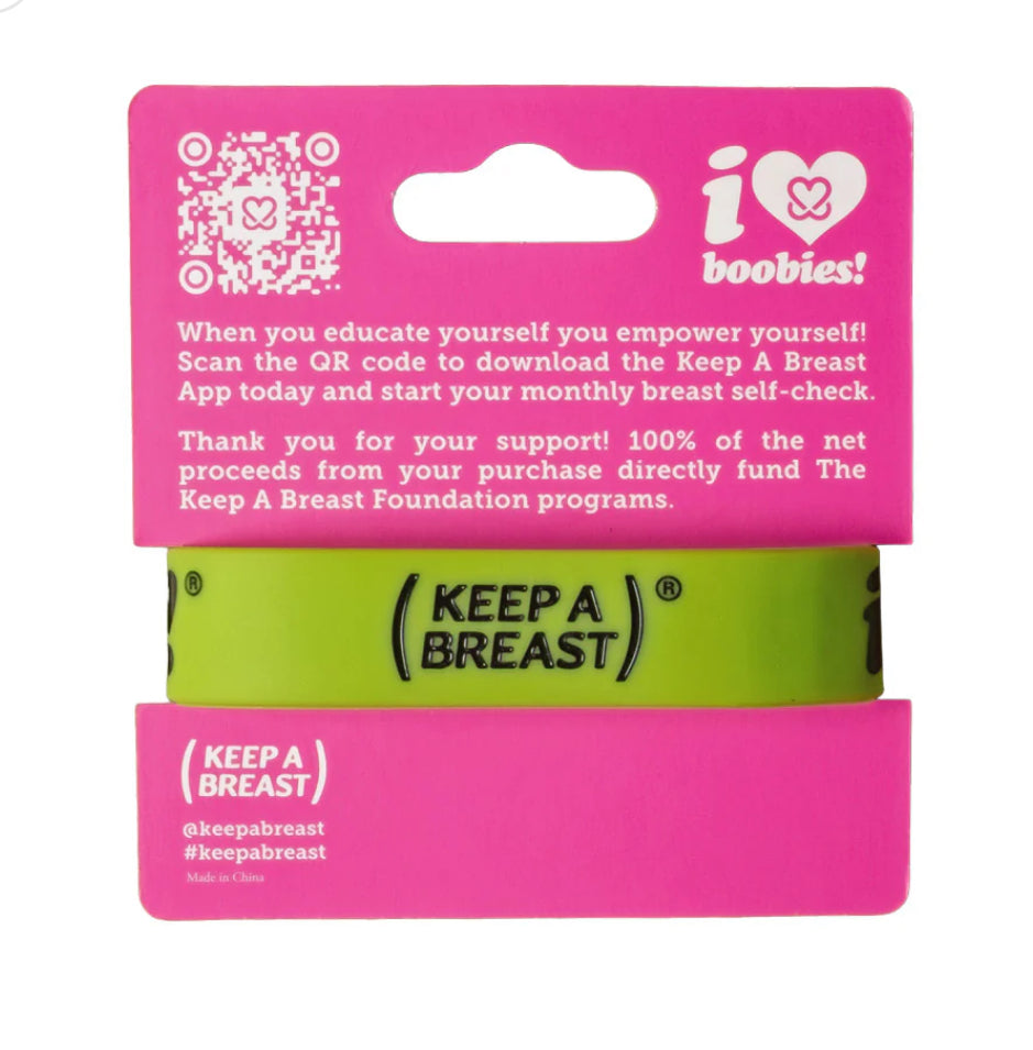 I LOVE BOOBIES! BRACELETS GREEN/BLACK