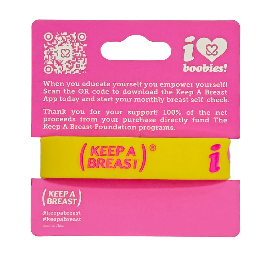 I LOVE BOOBIES! BRACELETS YELLOW/PINK
