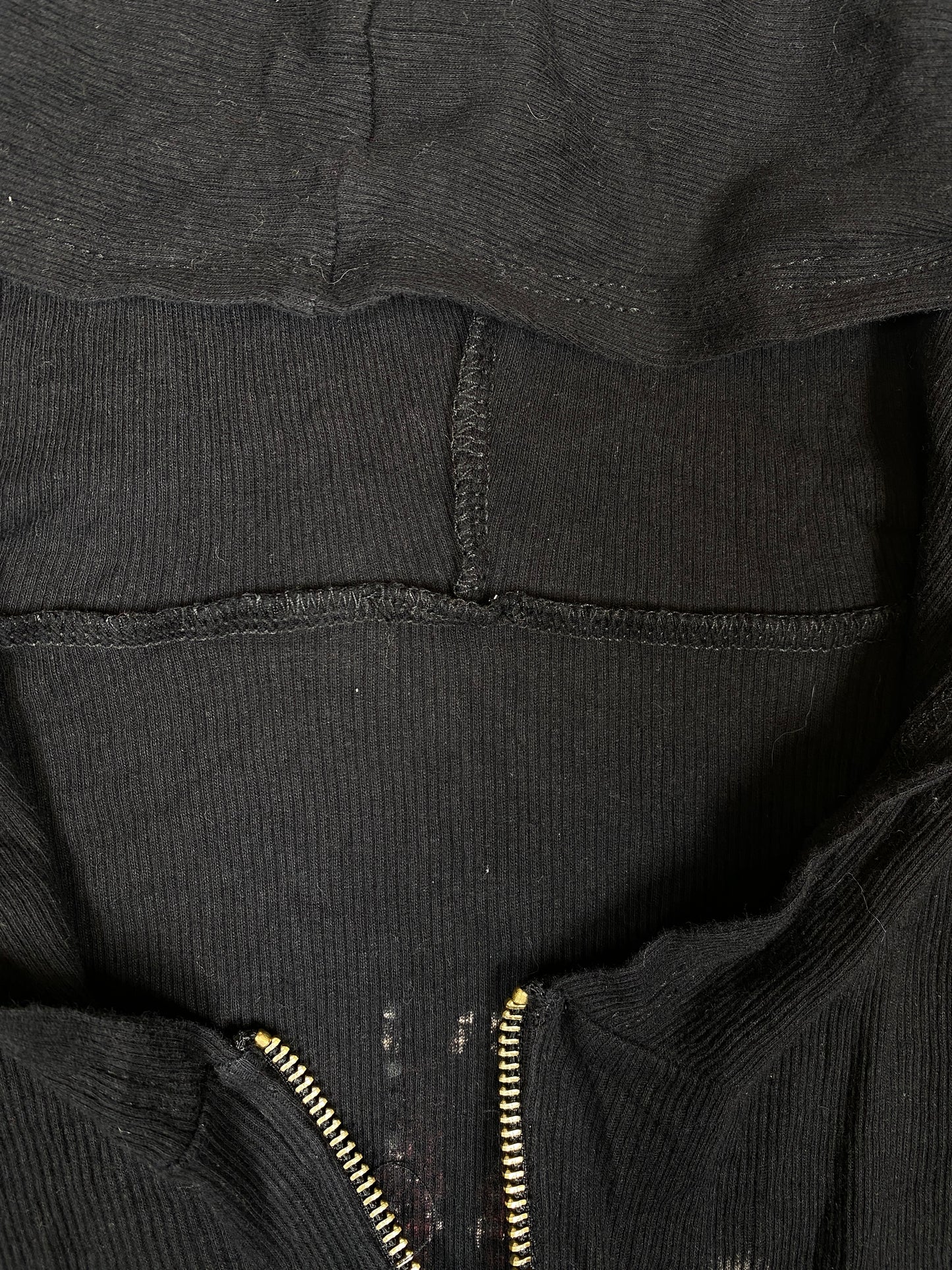 Y2K Ribbed Biker Graphic Zip-up Hoodie