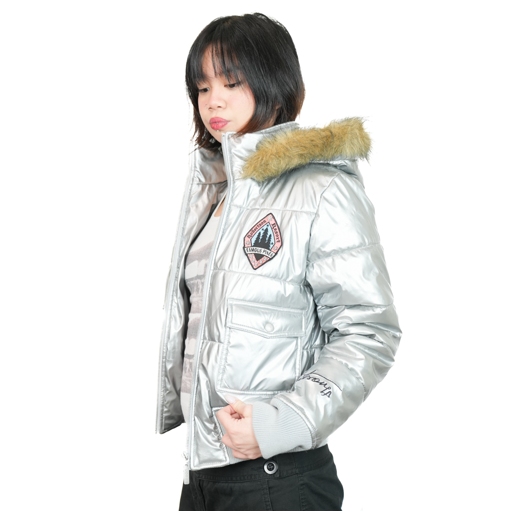 Kitson LA "Snow Bunny Club" Silver Deadstock Coat