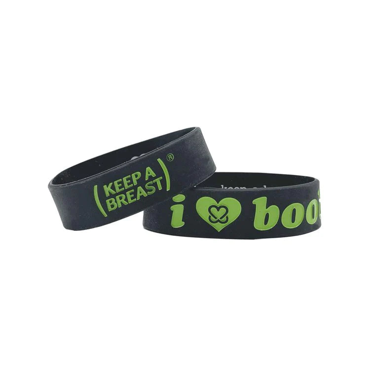 I LOVE BOOBIES! BRACELETS BLACK/GREEN