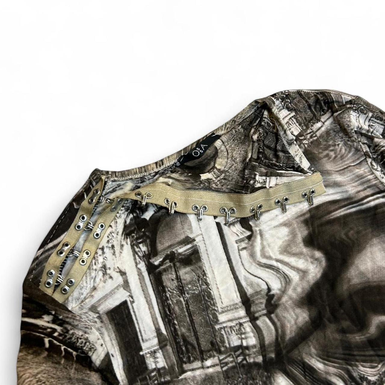 Euro Printed Y2K Long Sleeve Mesh Top