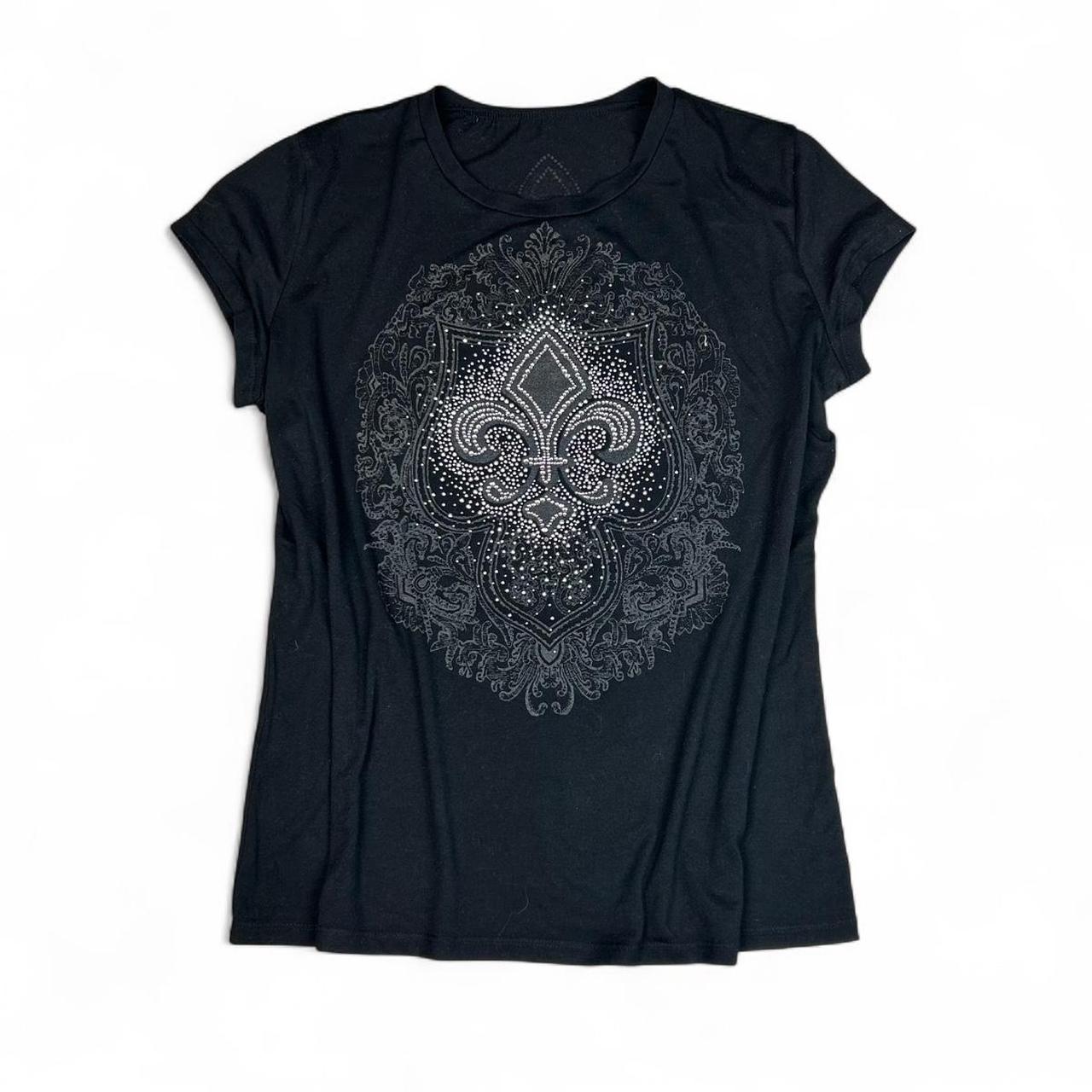 McBling Fleur De Lis Bedazzled Top