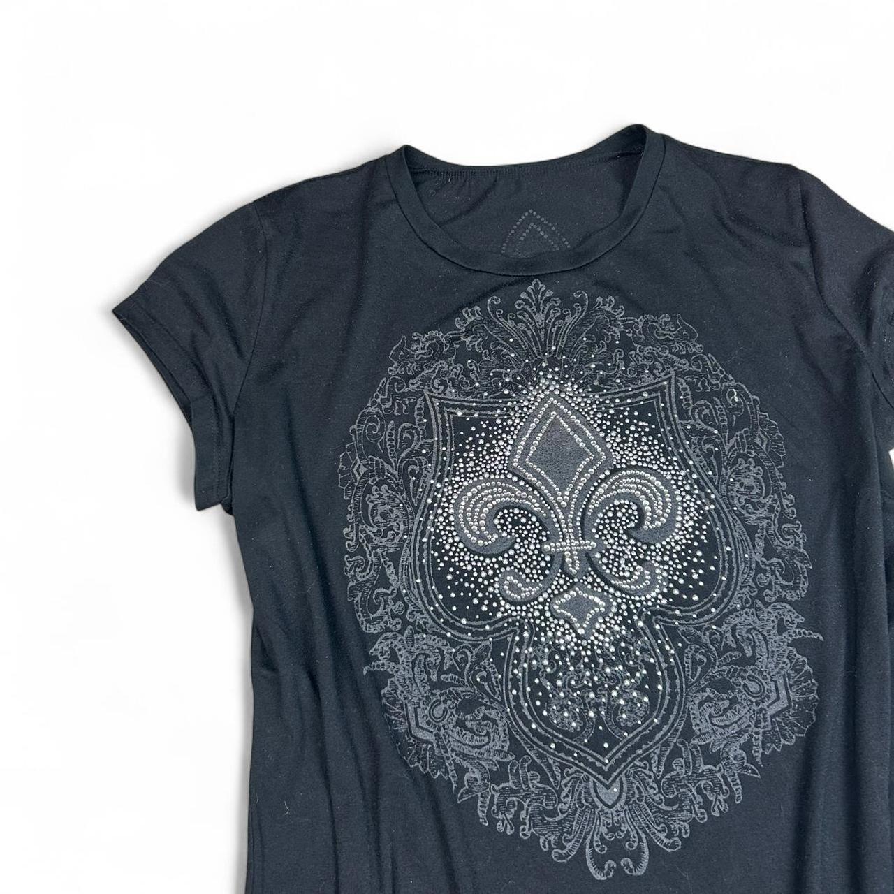 McBling Fleur De Lis Bedazzled Top