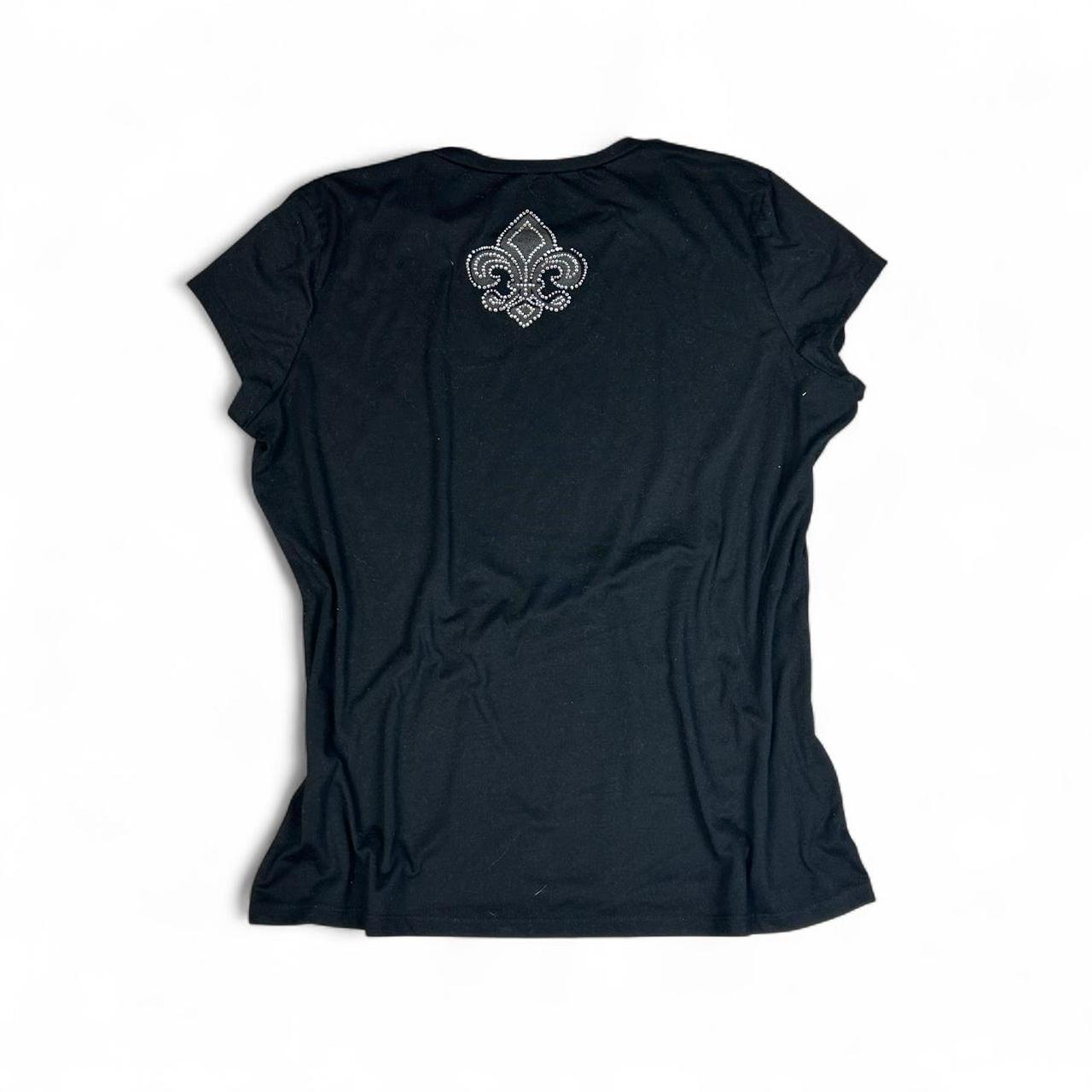 McBling Fleur De Lis Bedazzled Top