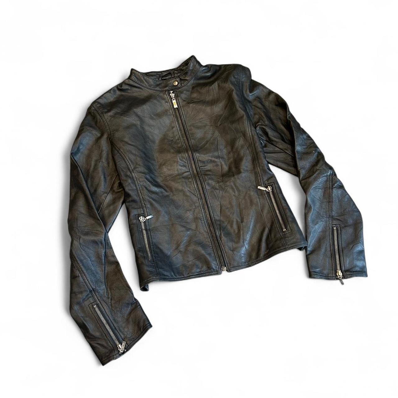 Vintage Moto Serge Pariente Leather Zip Jacket Black