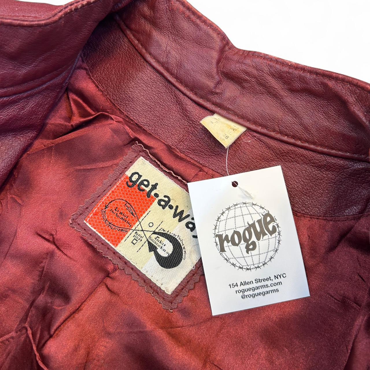 Cherry Red Leather Tight Moto Jacket Y2K Coquette