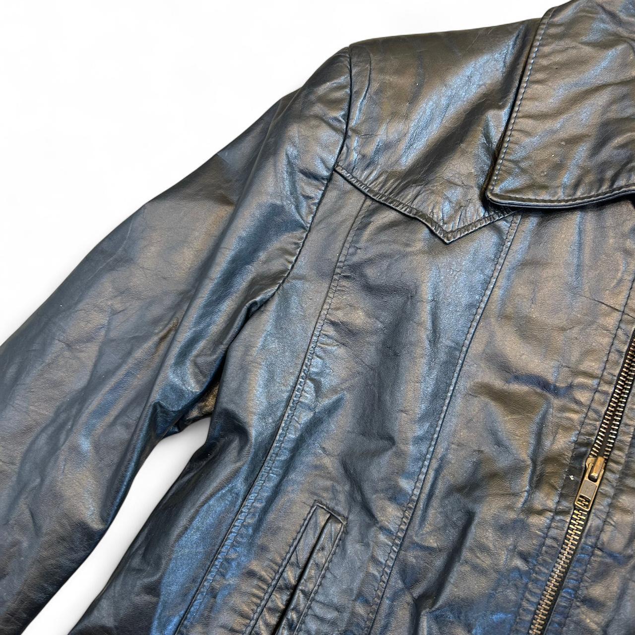 Vintage Women's Leather Biker Jean-Pierre Moto Black Y2K