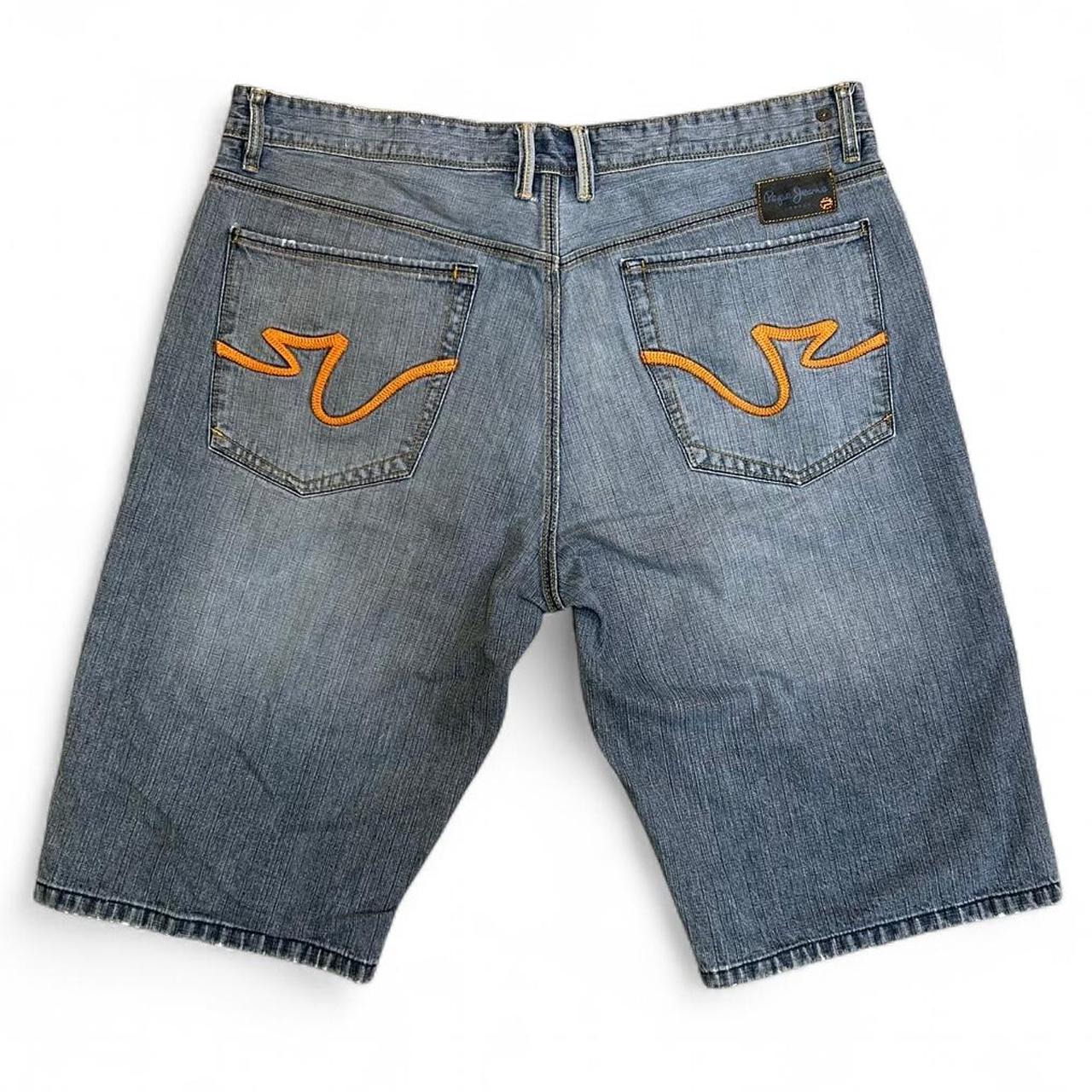 Y2K Pepe Jeans Men's Blue and Grey Shorts