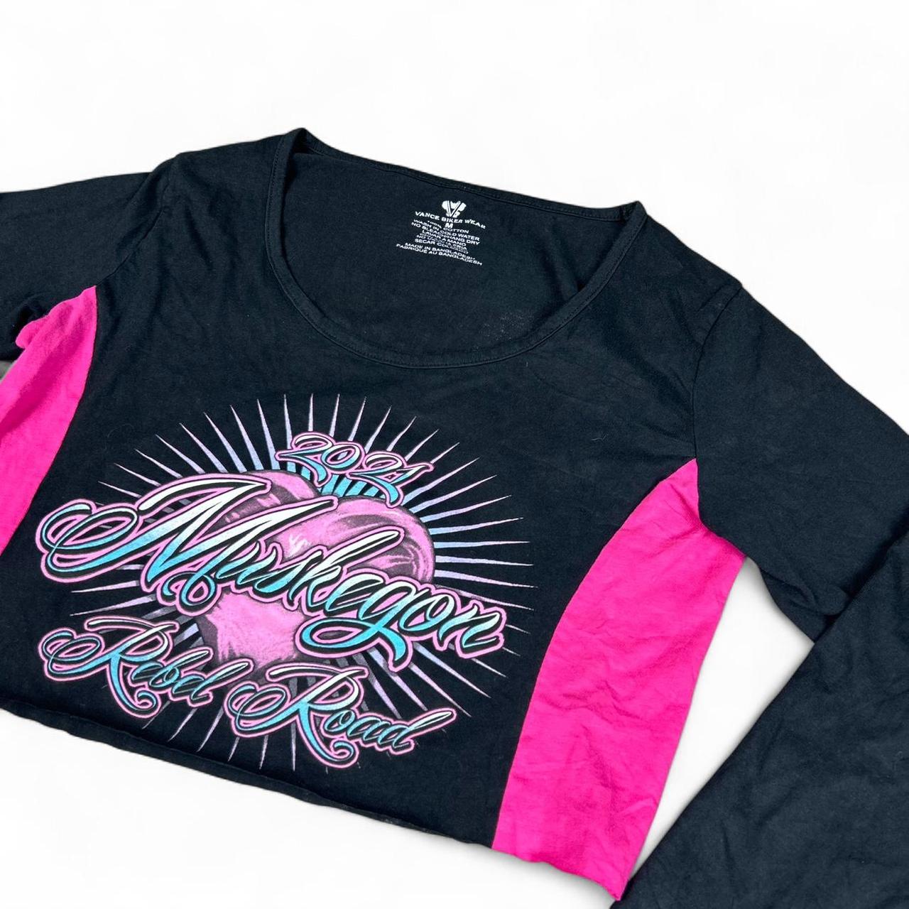 Biker Colorblocked Long Sleeve Crop Tee