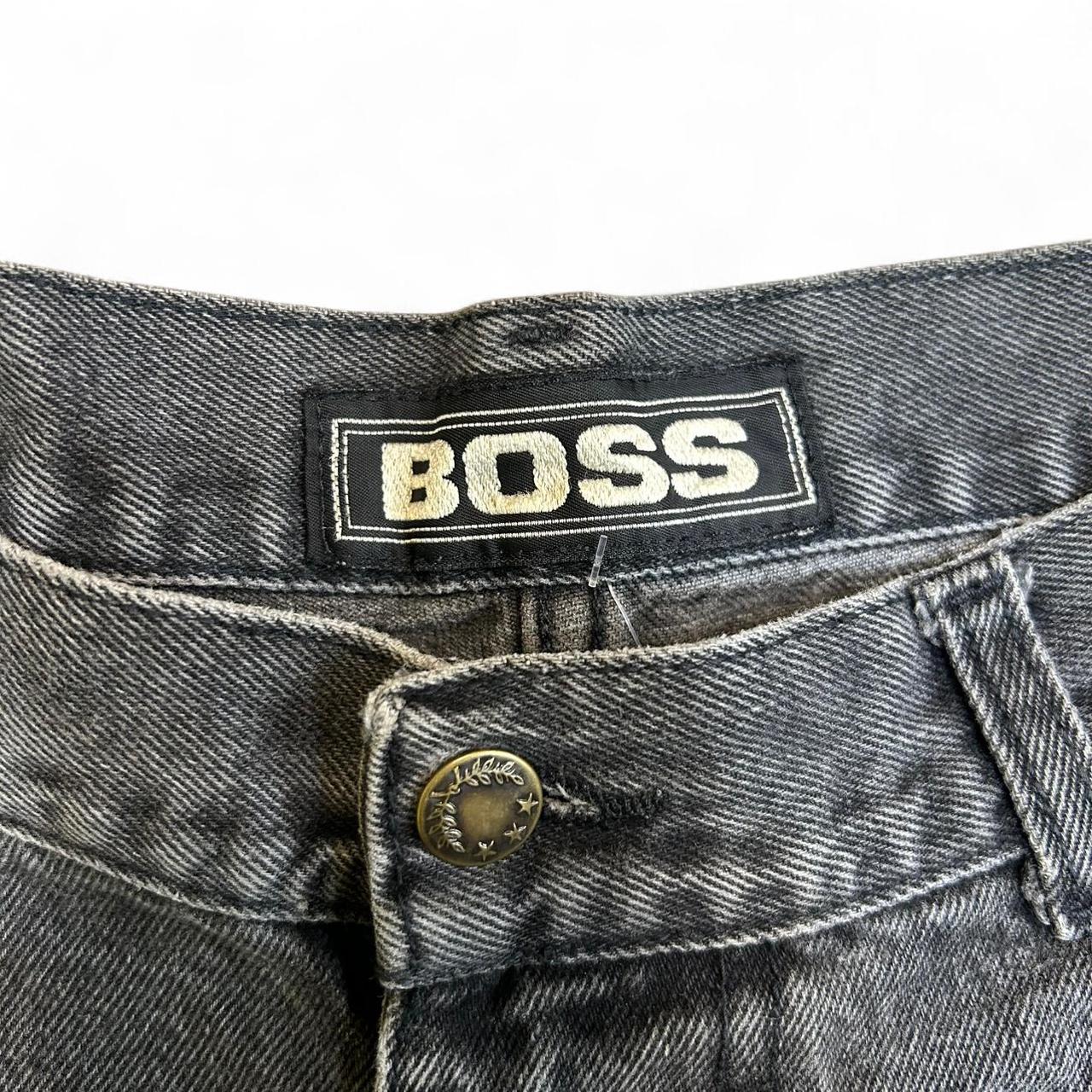 BOSS Men's Black and Grey Shorts
