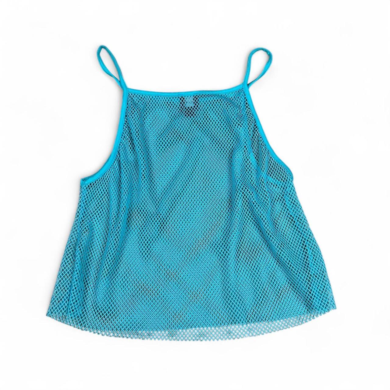 Cropped mesh rave tank