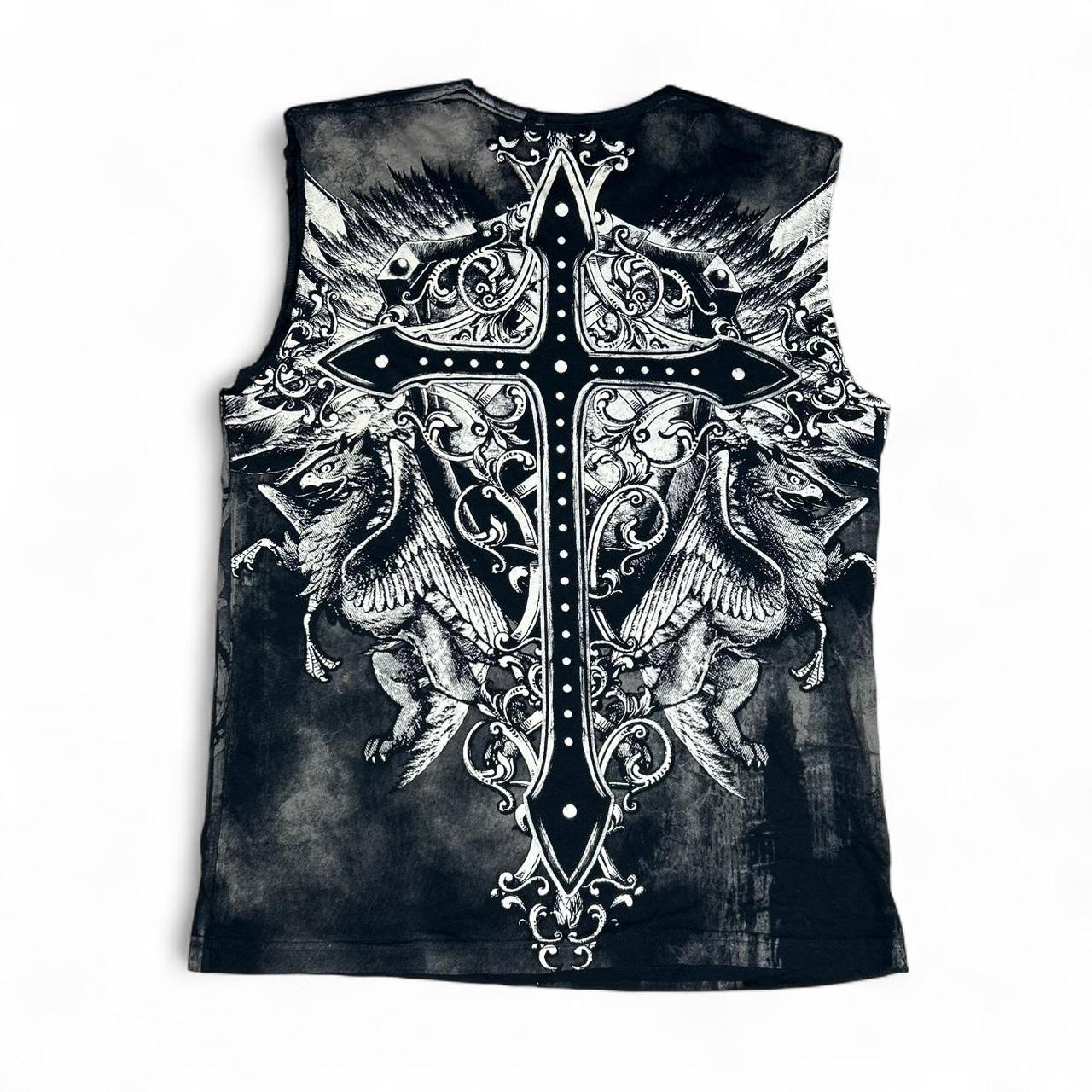 2000s Konflic Silver Cross Muscle Tee