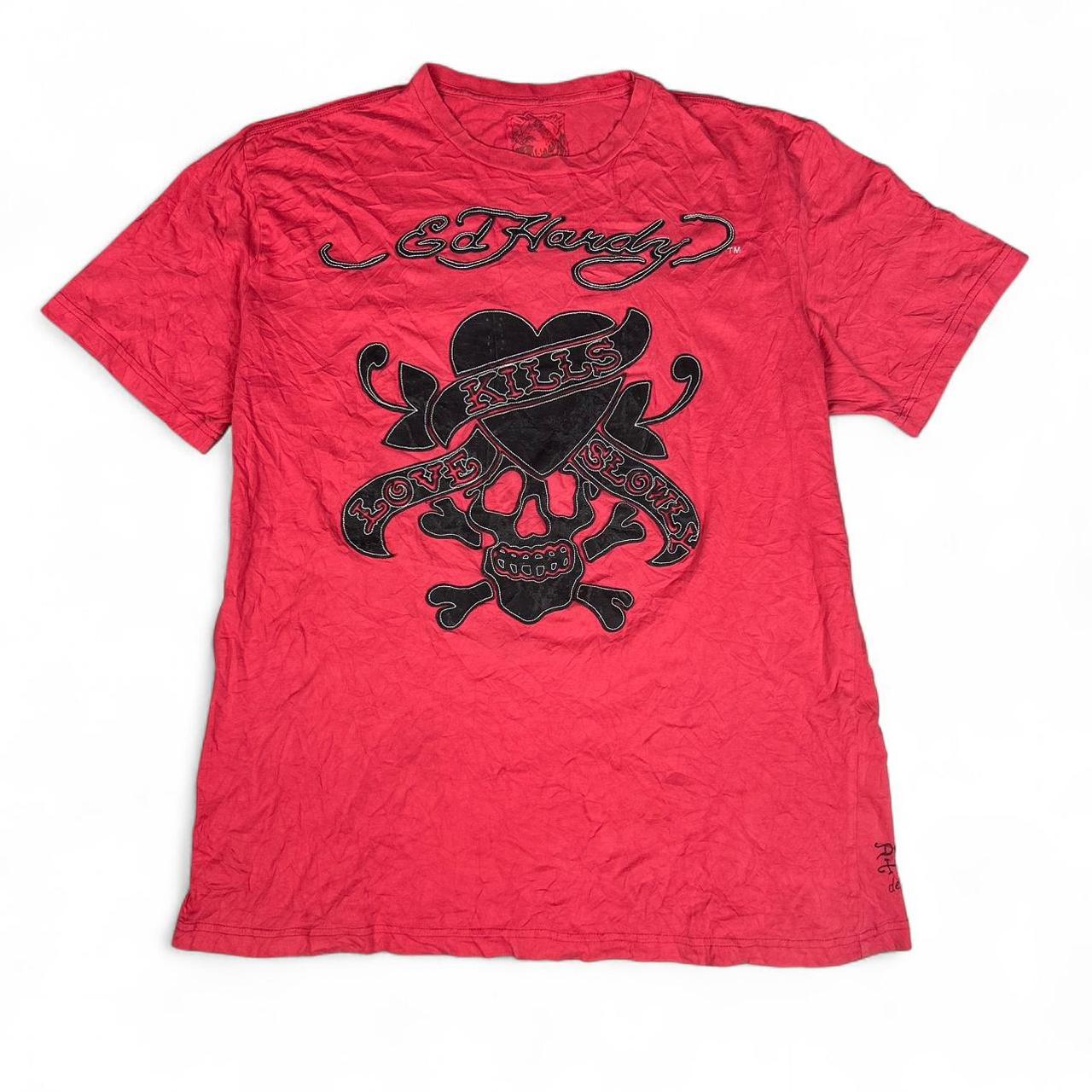 Ed Hardy Skull Pleather Tee