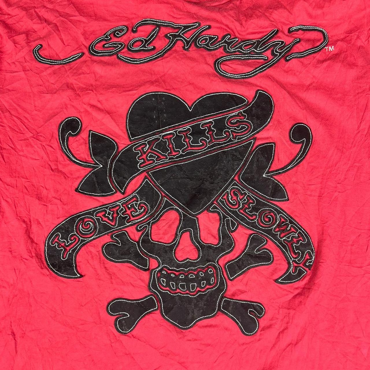 Ed Hardy Skull Pleather Tee