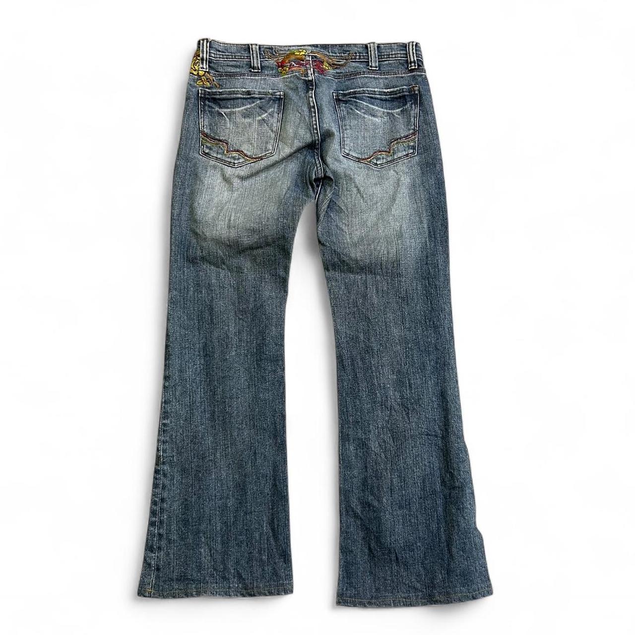 Low Rise Flare Embroidered Jeans