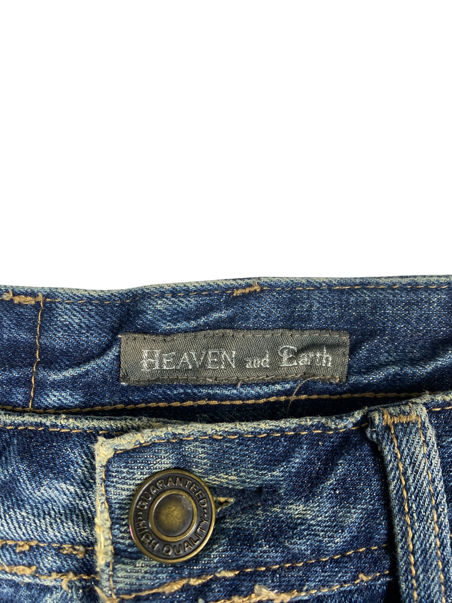 Heaven and Earth Distressed Dark Wash Denim Mini Skirt