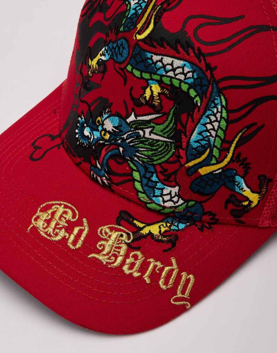 Ed Hardy Embroidered Dragon Trucker Hat