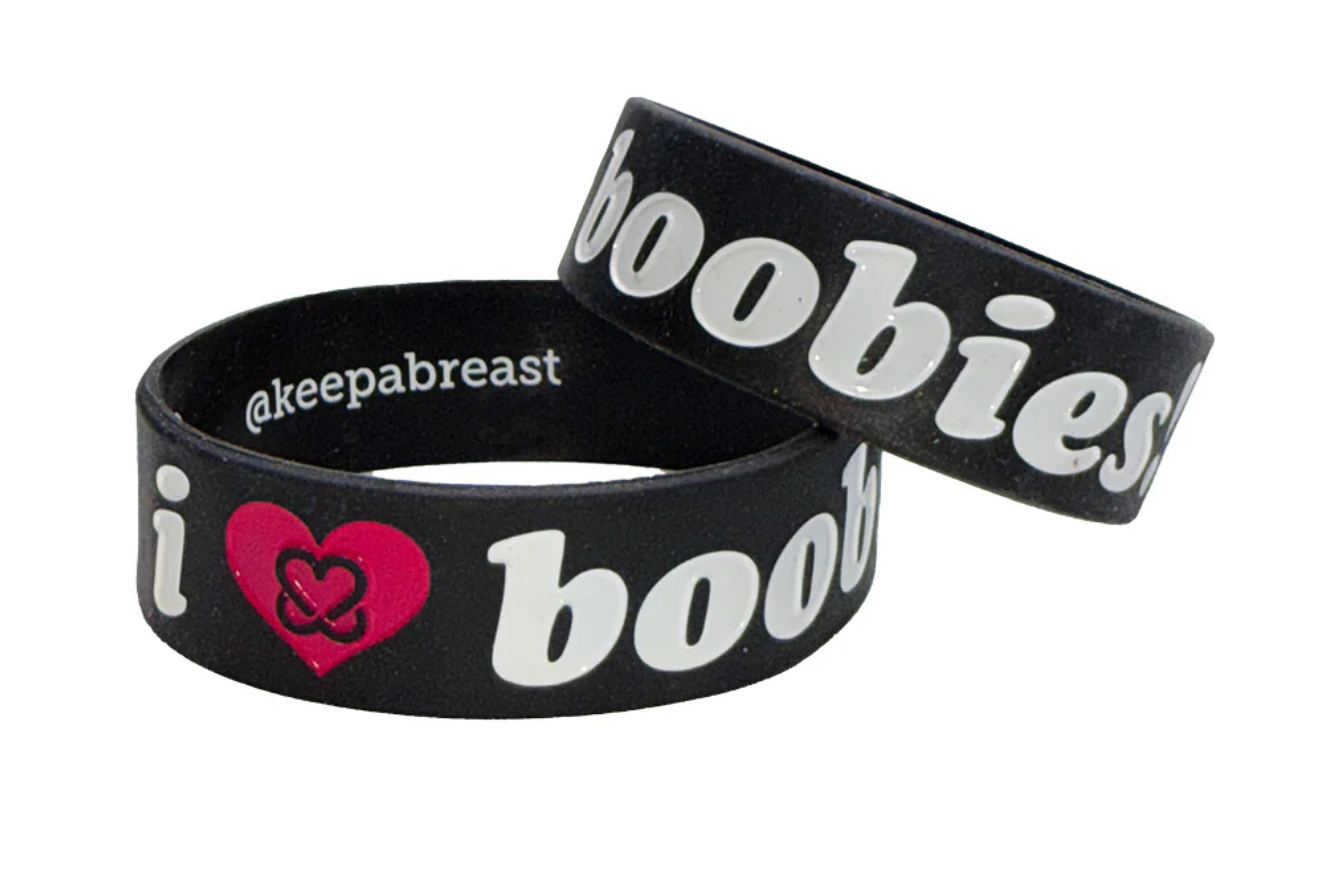 I LOVE BOOBIES! BRACELETS BLACK/WHITE