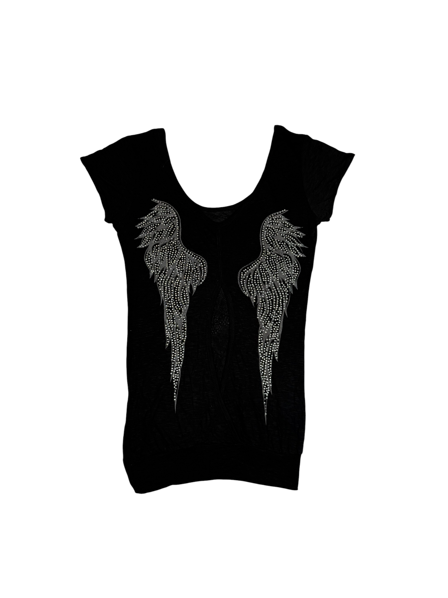Angel Wing Graphic Scoop Neck Top
