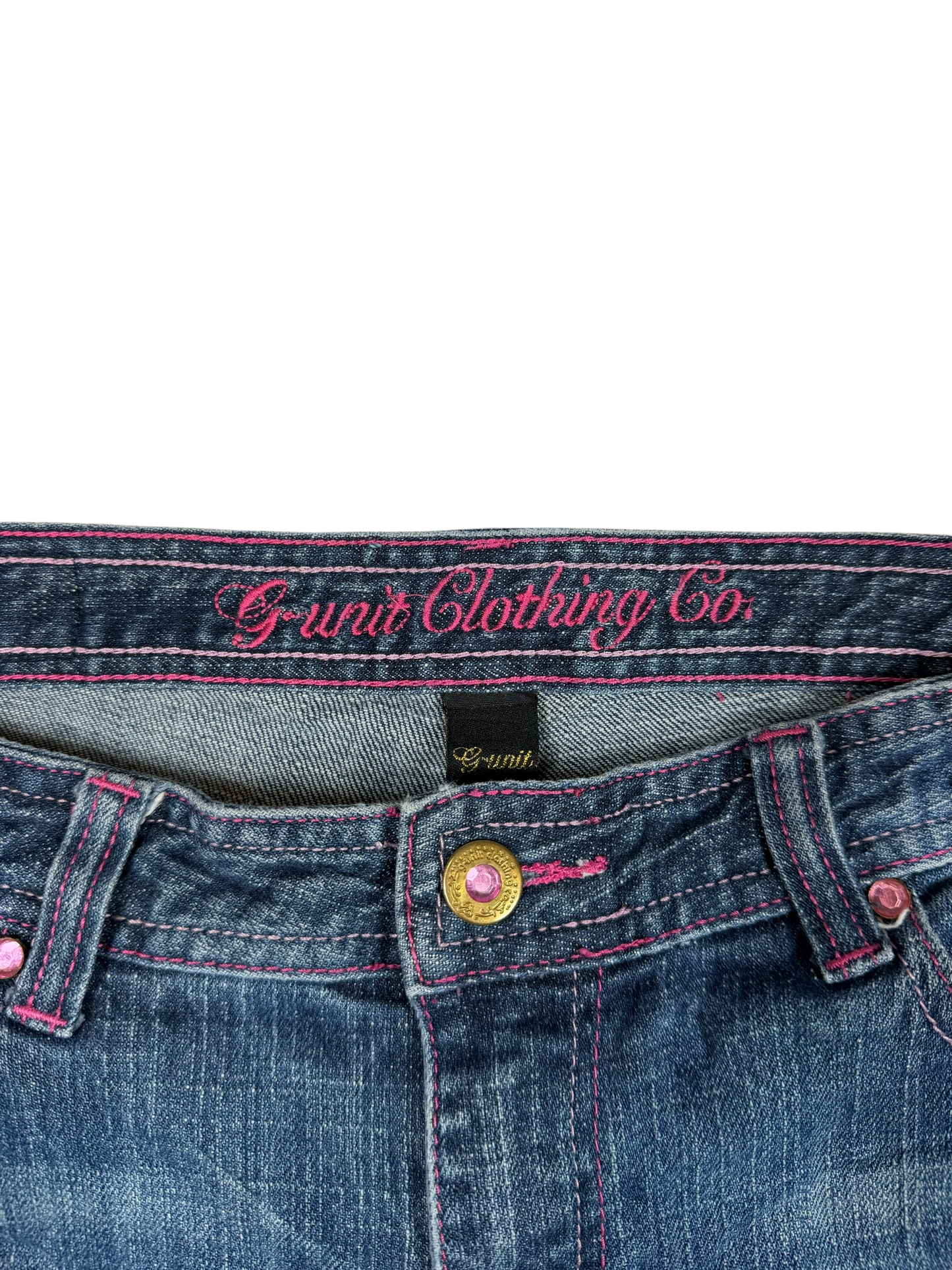 G-Unit Pink Stitching Denim Shorts