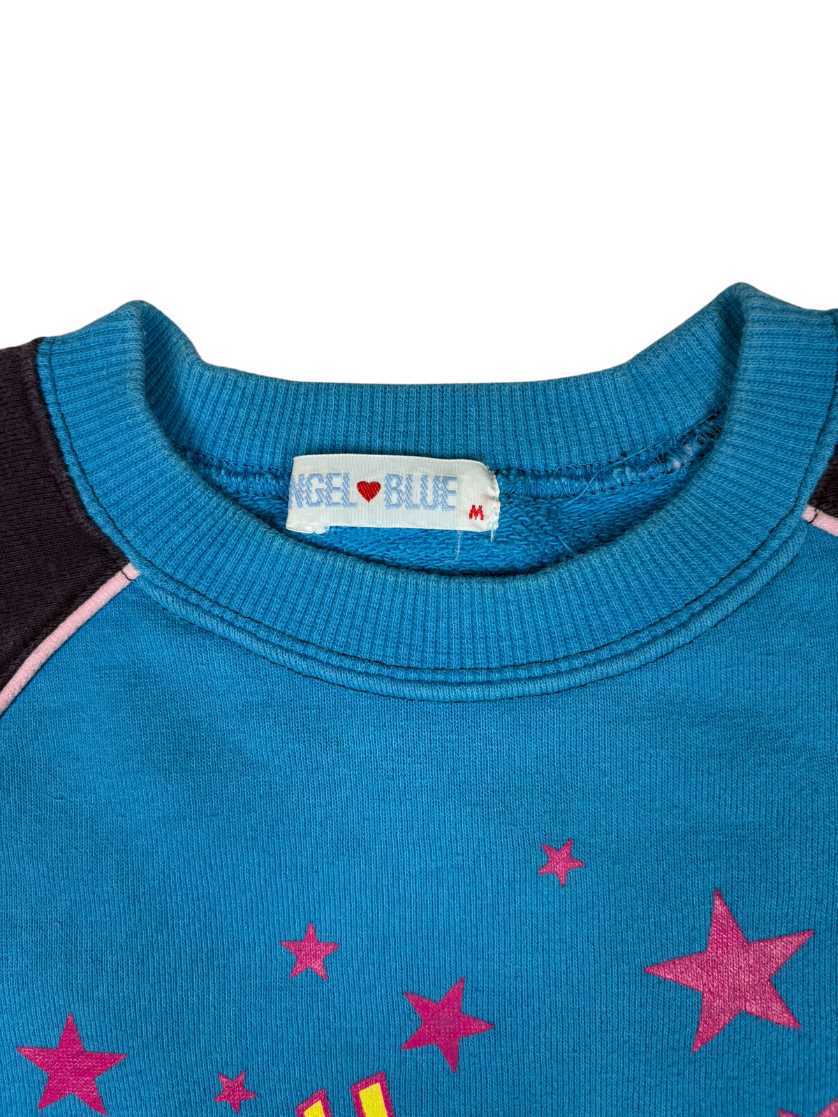 Baby Blue Graphic Raglan Sweatshirts