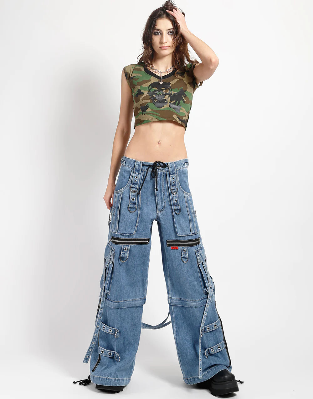 Tripp NYC X-Strap Pant Light Blue Denim
