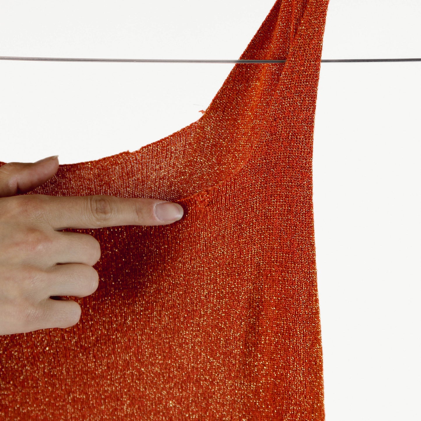 2000's Sparkly Orange Tank Top