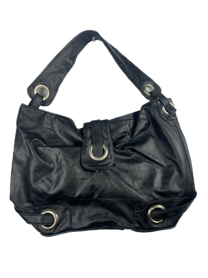 Large Buckled Faux Leather Purse