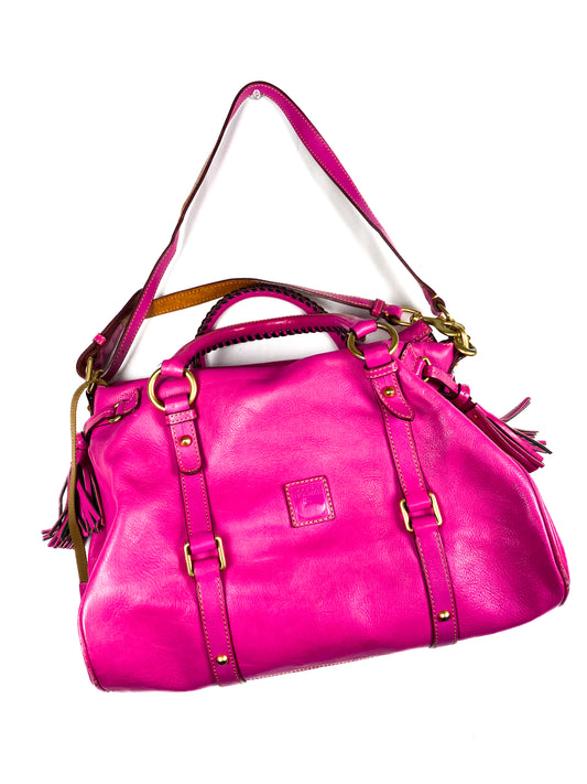 Pink Leather Purse with Tassels