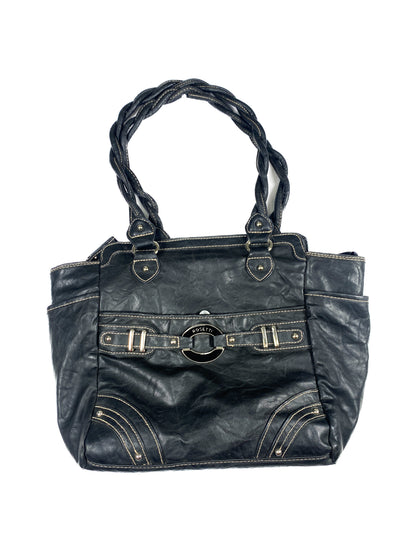 Studded Black Purse with Braided Handles