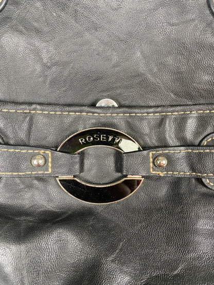 Studded Black Purse with Braided Handles