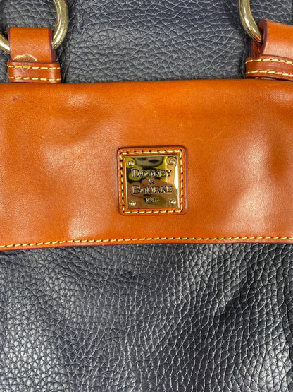 Regal Navy & Brown Leather Purse with Tassel