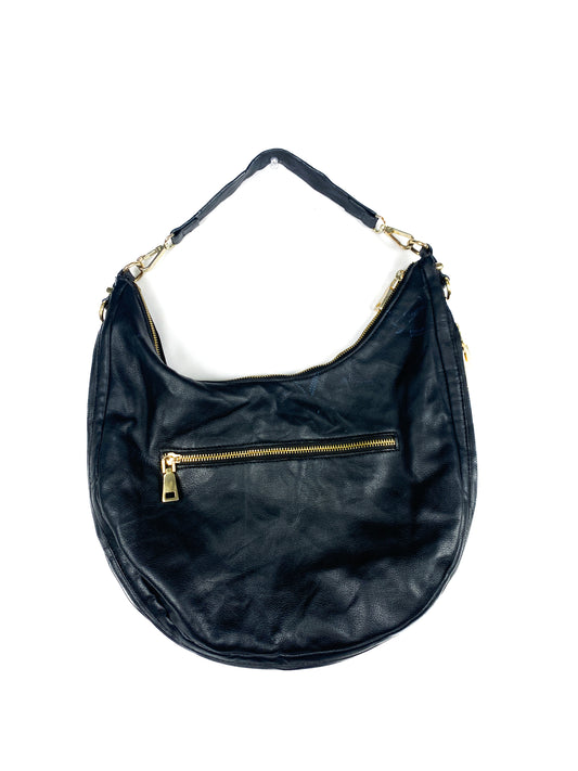 Black Expandable Faux Leather Purse