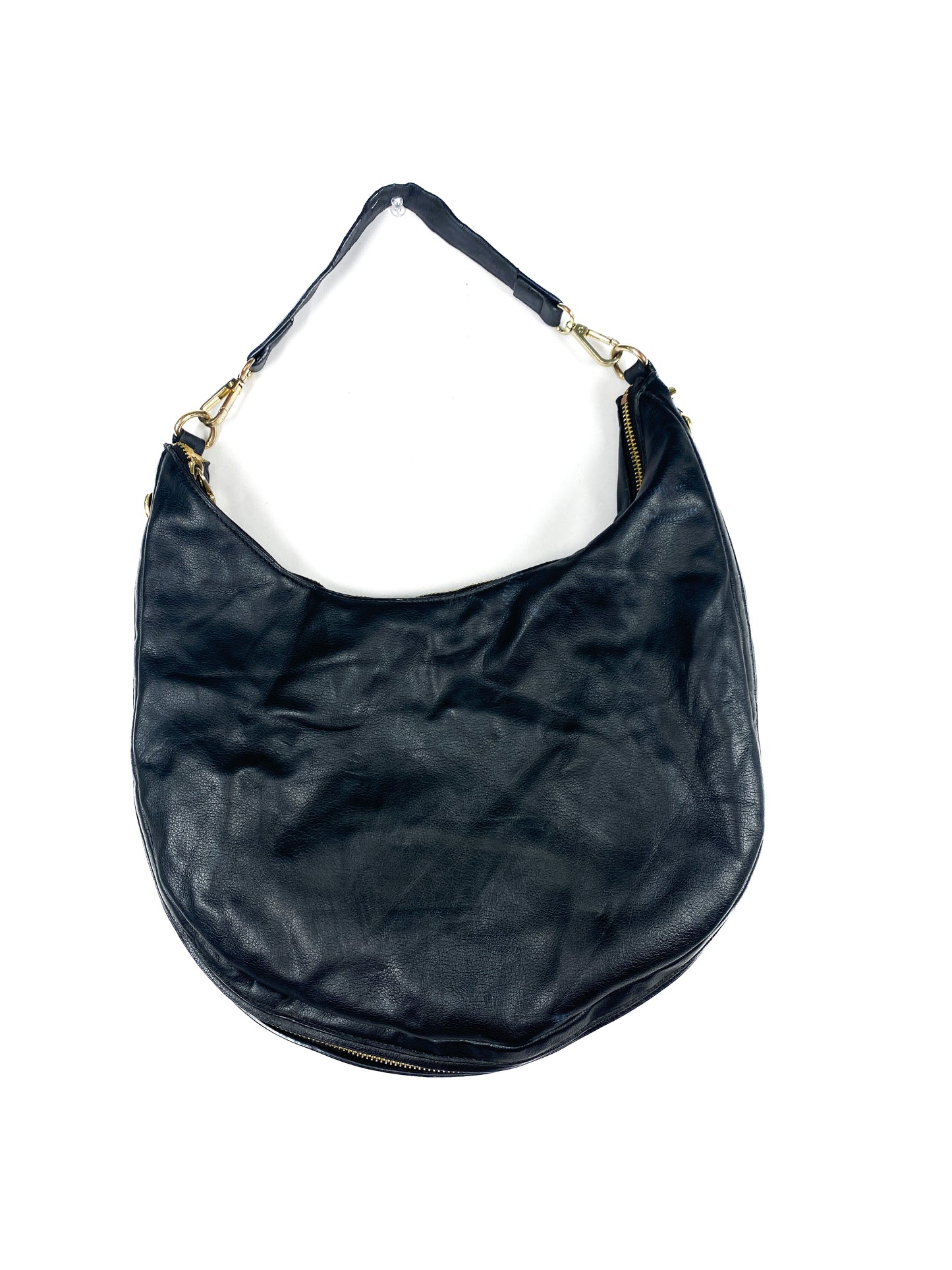 Black Expandable Faux Leather Purse