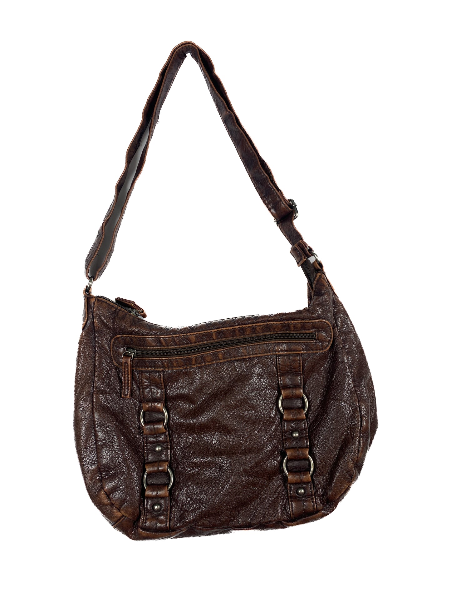 Faux Leather Studded Brown Purse