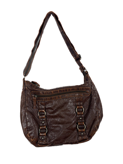 Faux Leather Studded Brown Purse