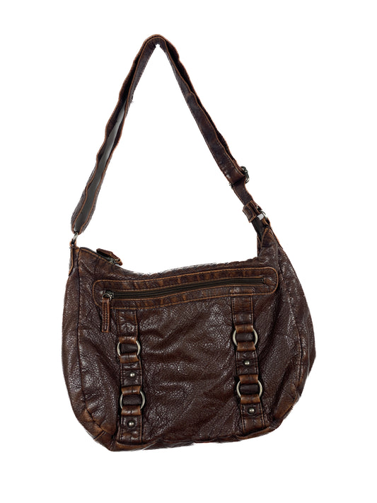 Faux Leather Studded Brown Purse