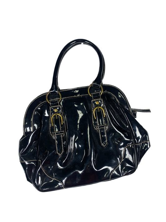 Patent Black Buckle Hand Purse