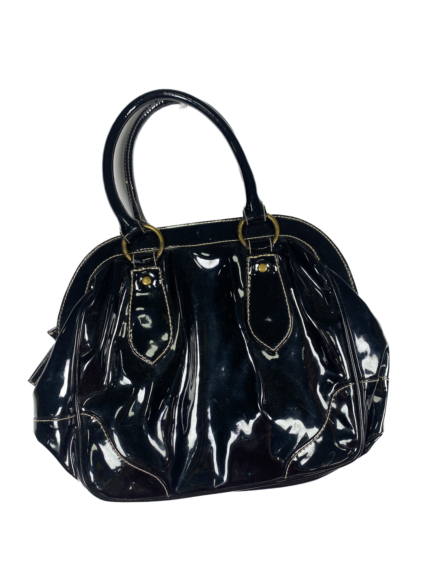 Patent Black Buckle Hand Purse