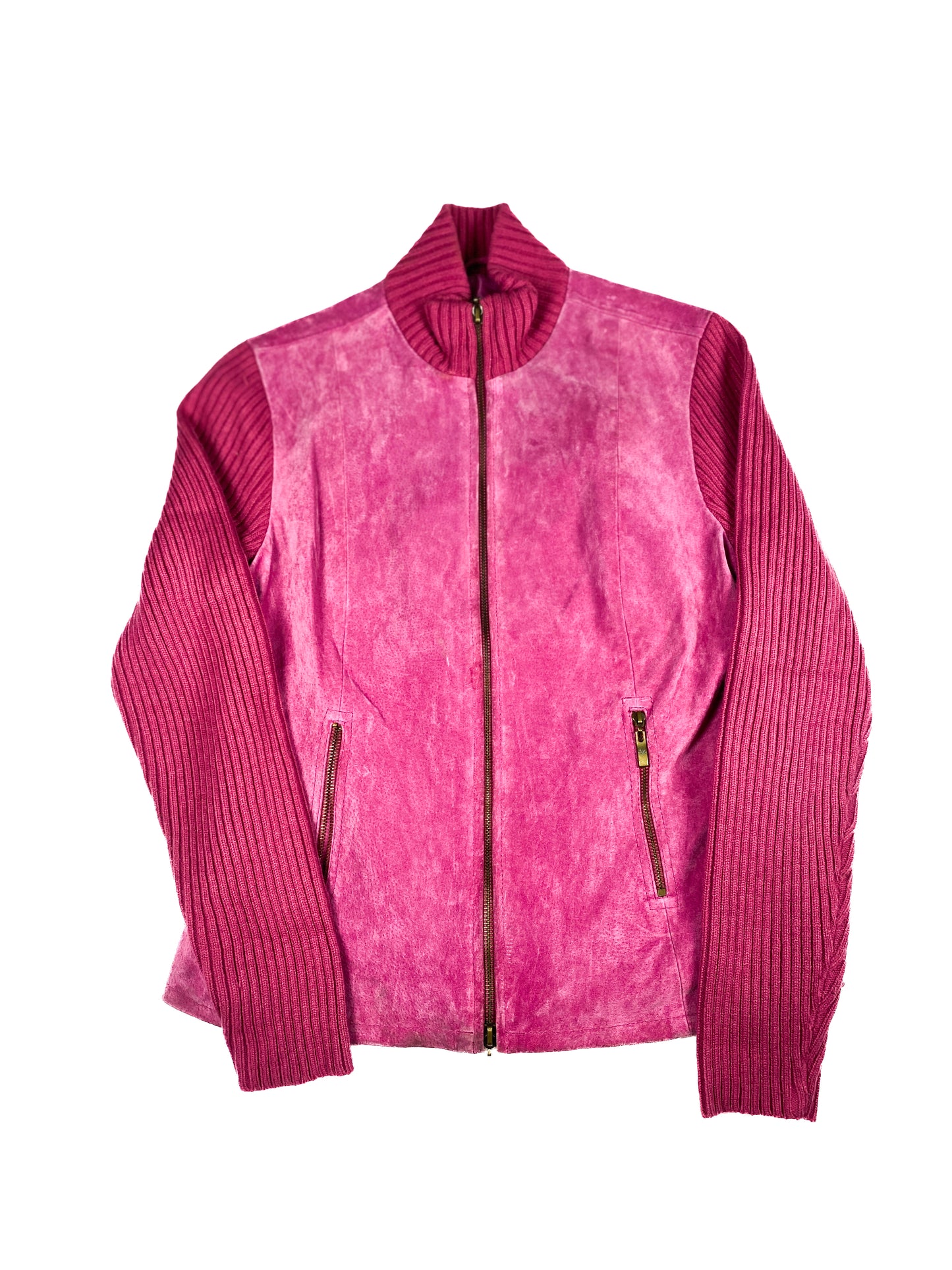 Live a Little Pink Leather Bomber Jacket