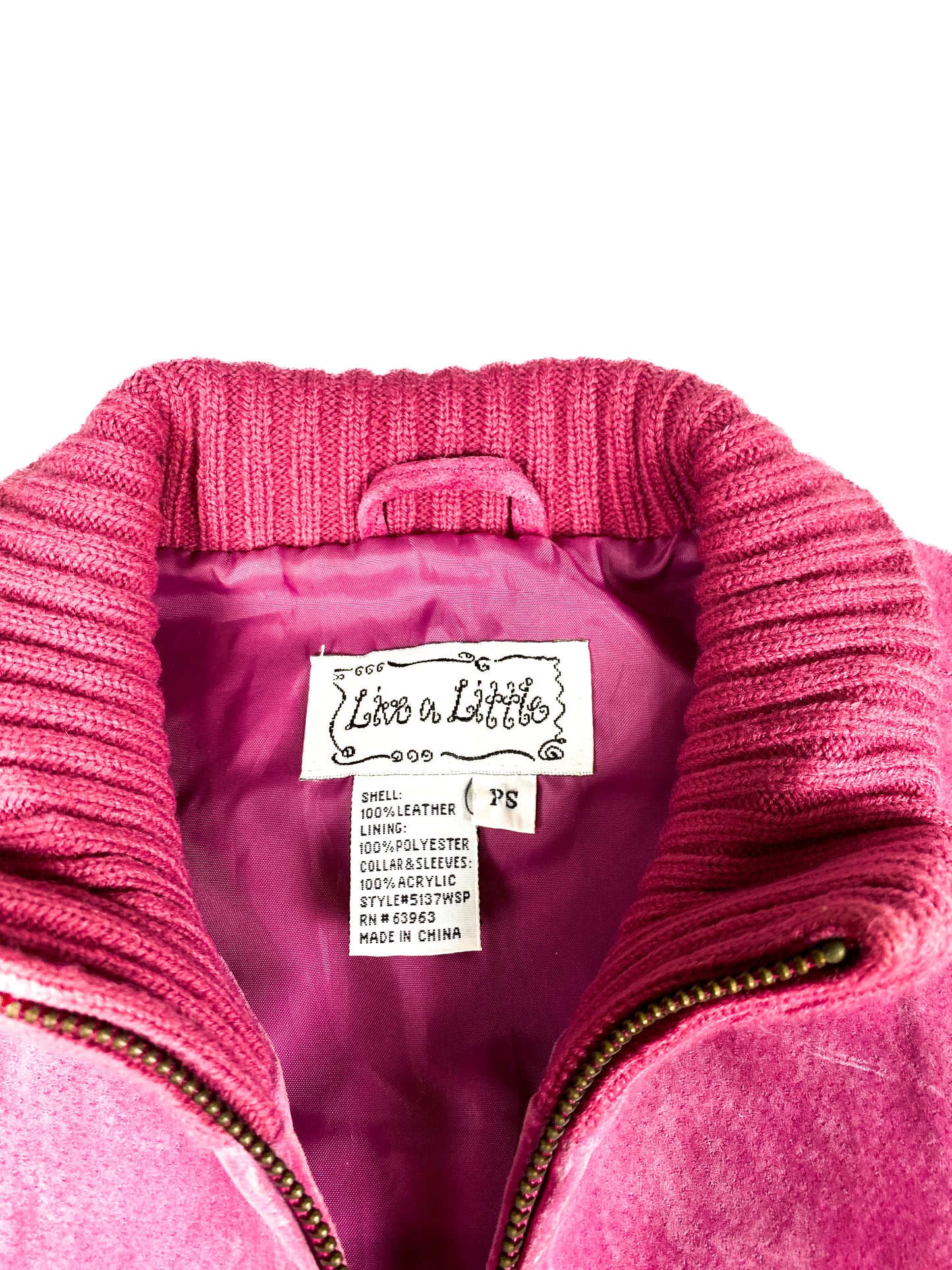 Live a Little Pink Leather Bomber Jacket
