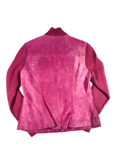 Live a Little Pink Leather Bomber Jacket