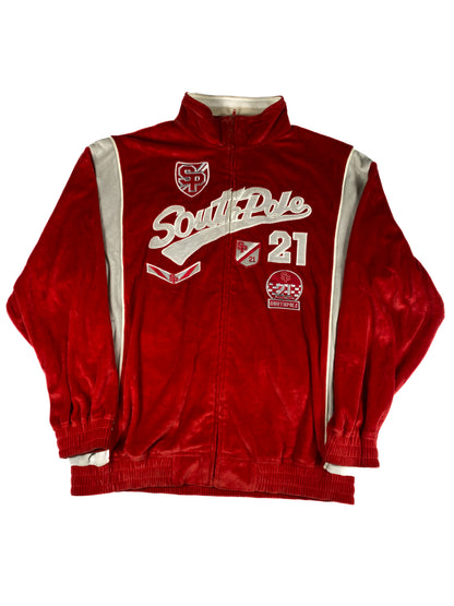 SouthPole Red Velvet Track Jacket