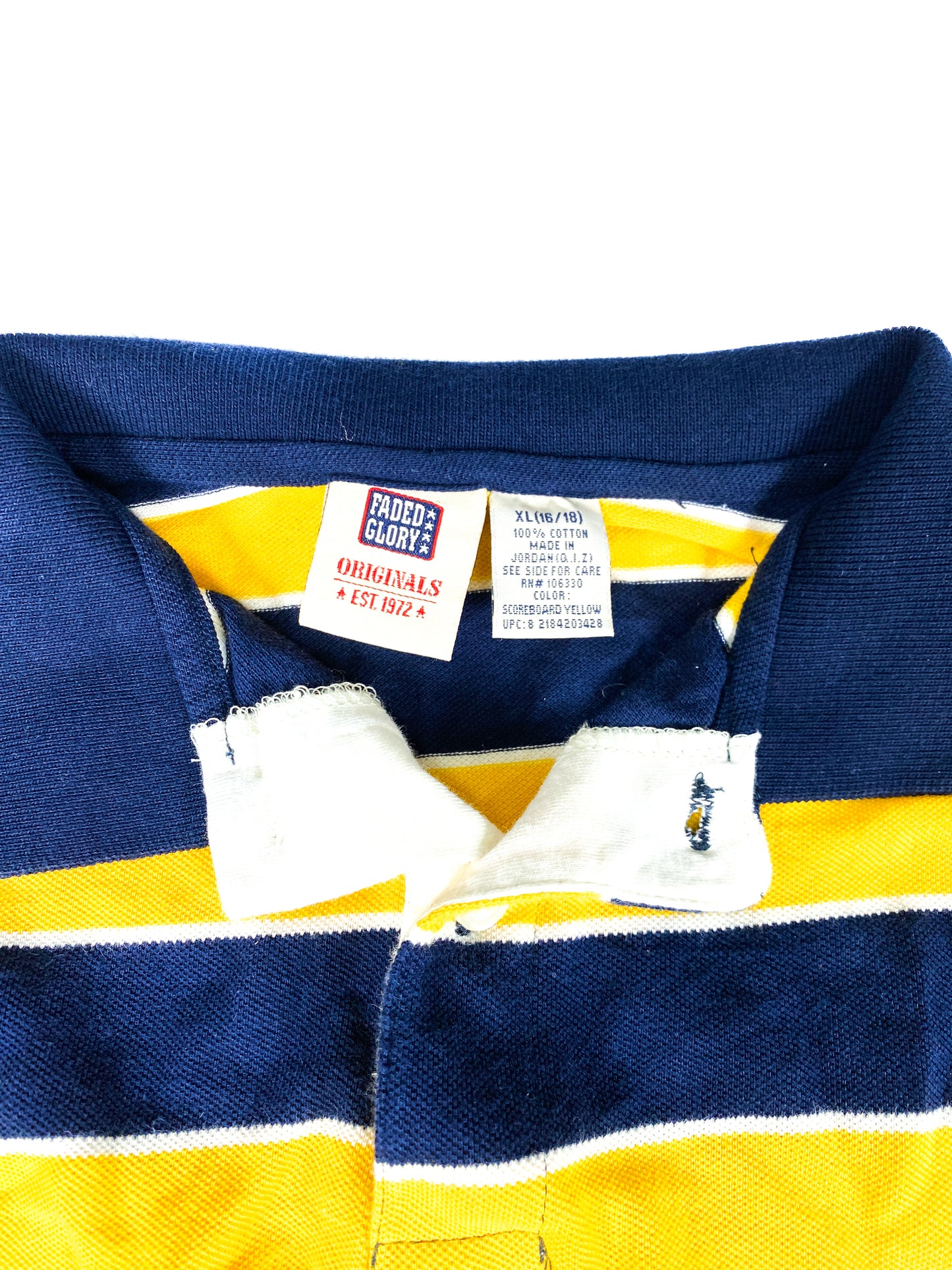 Yellow & Navy Striped Polo Two-fer